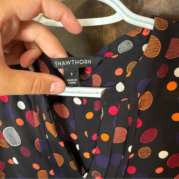 41 Hawthorn Multicolor Polka Dot Black Sleeveless Blouse Size S - Picture 4 of 8